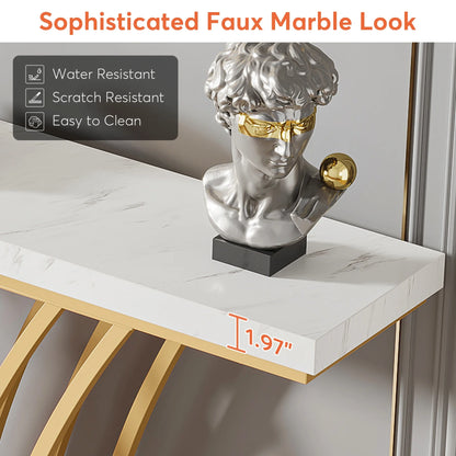 Console Priscille — finition dorée, métal, design contemporain