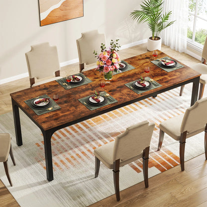 Table de salle à manger Émilie — bois, style industriel, rectangulaire