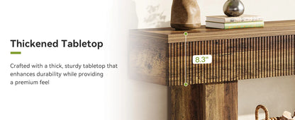 Console Ophélie — bois, style rustique, rangement intégré, 2 niveaux
