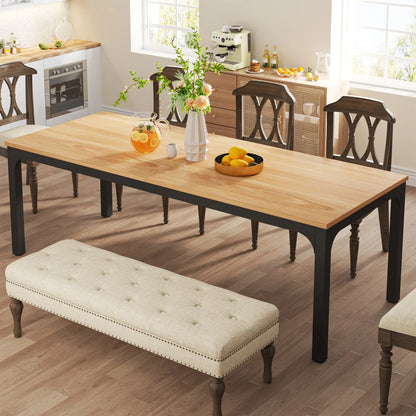 Table de salle à manger Émilie — bois, style industriel, rectangulaire