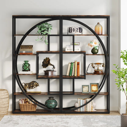 Bibliothèque Muriel — style industriel, rangement intégré, 5 niveaux, étagères ouvertes