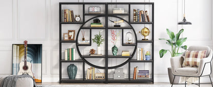 Bibliothèque Nathan — style industriel, rangement intégré, 5 niveaux, étagères ouvertes