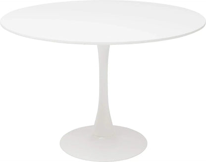Table de salle à manger Simon — finition blanche, design contemporain, ronde