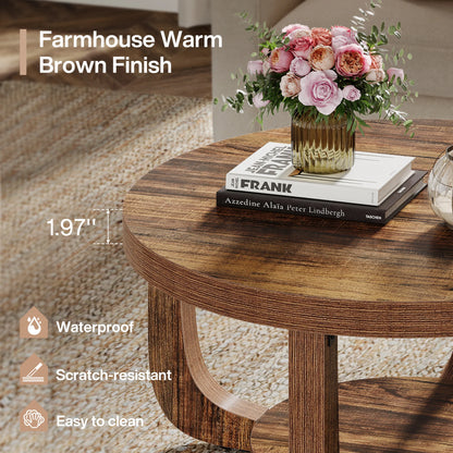 Table basse Chloé — bois, design contemporain, rangement intégré, 2 niveaux