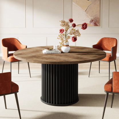 Table de salle à manger Jacinthe — finition noir, métal, ronde