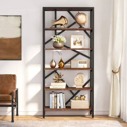 Bibliothèque Ambroise — métal, style industriel, rangement intégré, 5 niveaux