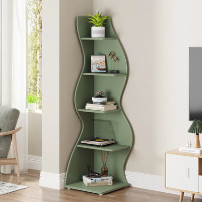 Bibliothèque Jules — design contemporain, rangement intégré, 5 niveaux, meuble d'angle