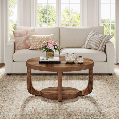 Table basse Chloé — bois, design contemporain, rangement intégré, 2 niveaux