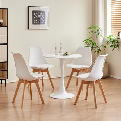 Table de salle à manger Claude — finition blanche, design contemporain, ronde