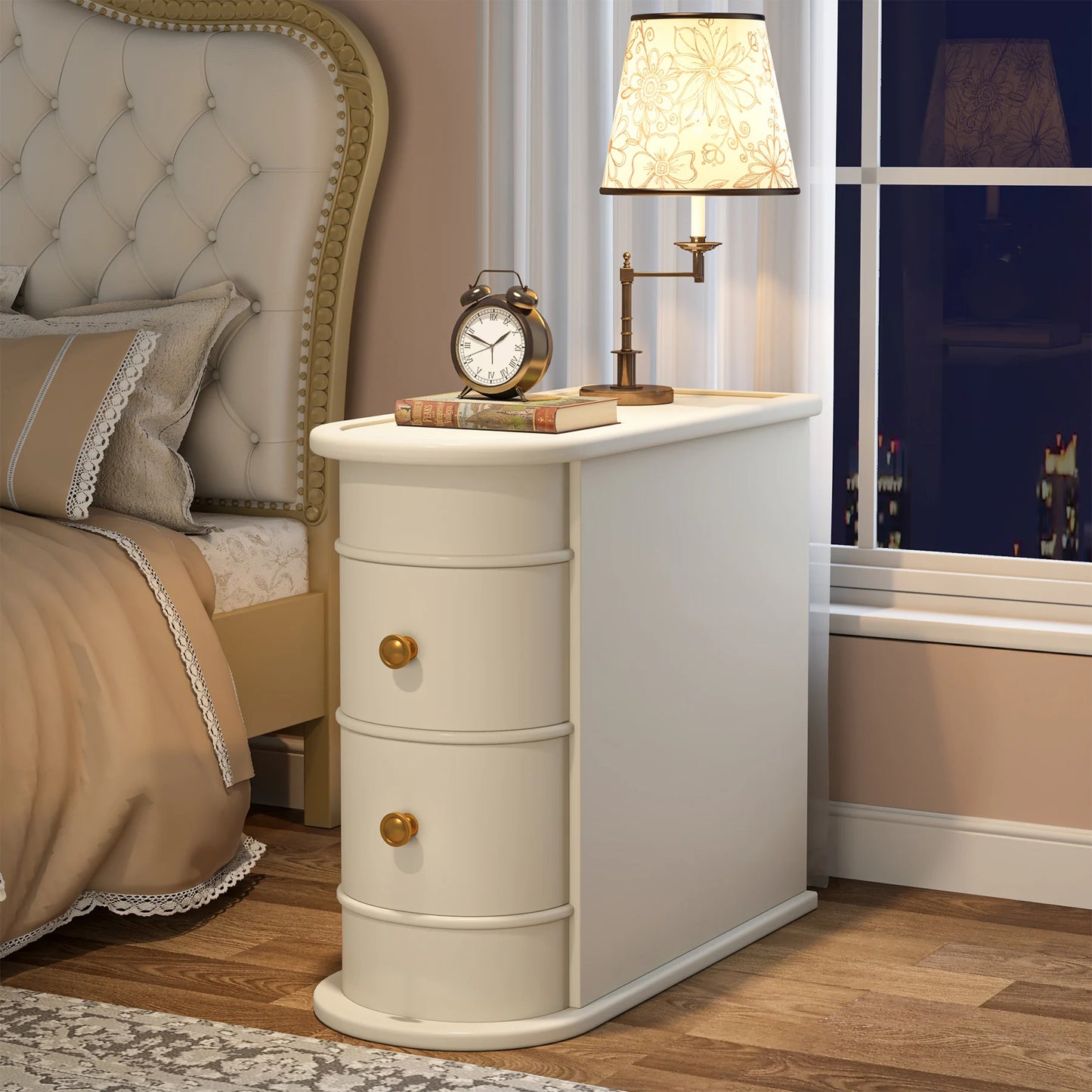 Table d'appoint Manon — bois massif, ronde