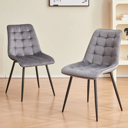 Chaise Florence — velours, métal, design contemporain, lot de 6