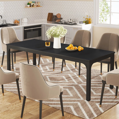 Table de salle à manger Émilie — bois, style industriel, rectangulaire