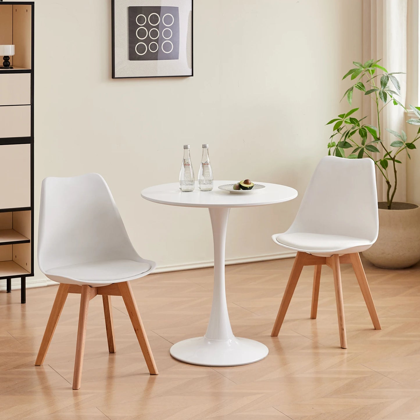Table de salle à manger Claude — finition blanche, design contemporain, ronde