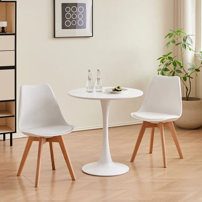 Table de salle à manger Claude — finition blanche, design contemporain, ronde