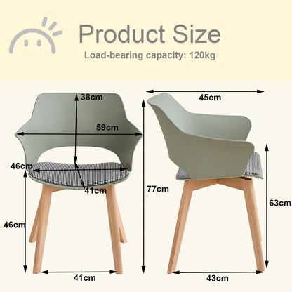 Chaise Lorraine — bois, design contemporain, avec accoudoirs
