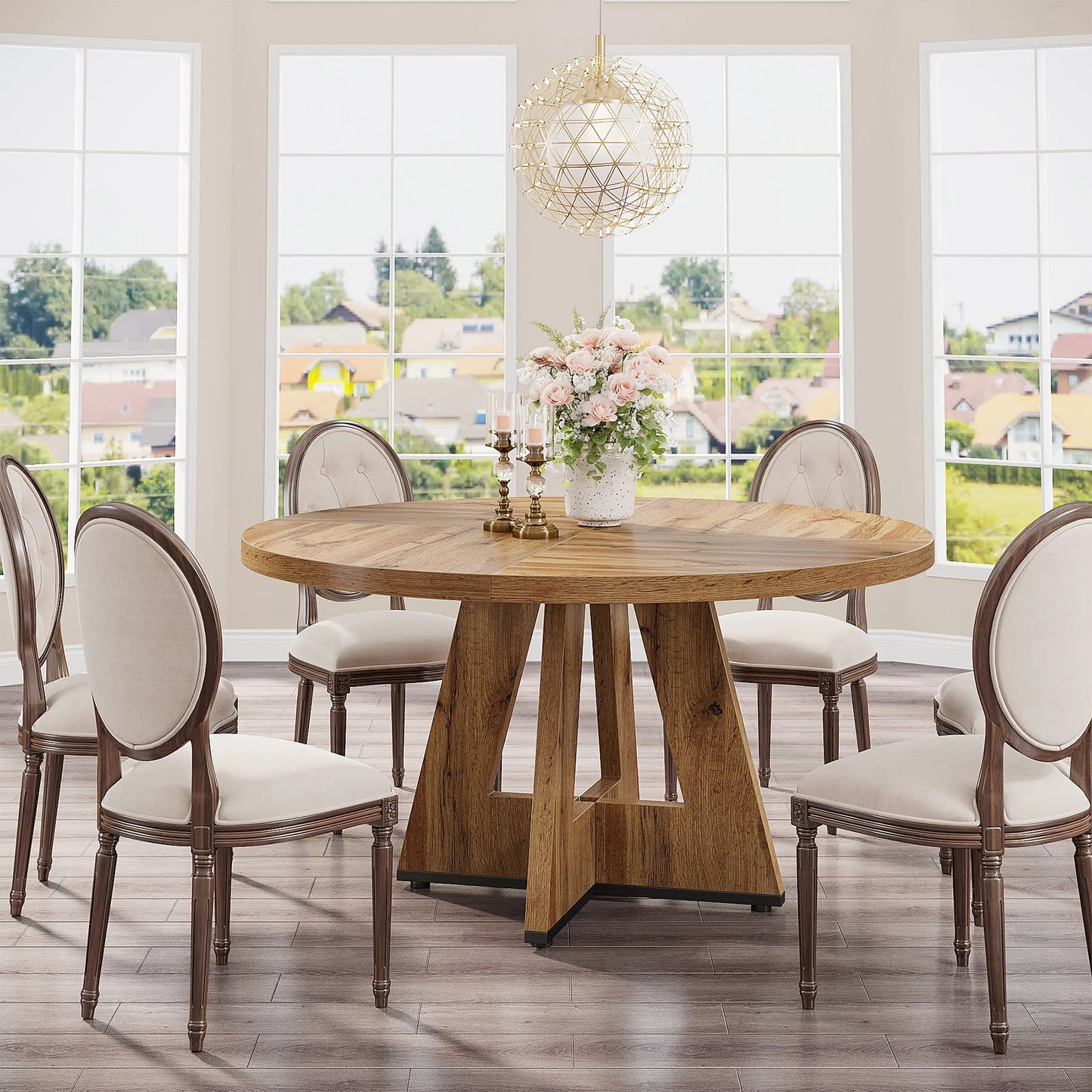 Table de salle à manger Stéphane — métal, ronde