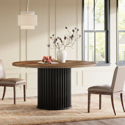 Table de salle à manger Jacinthe — finition noir, métal, ronde