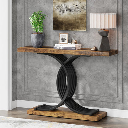 Console Axel — finition dorée, bois, marbre, métal