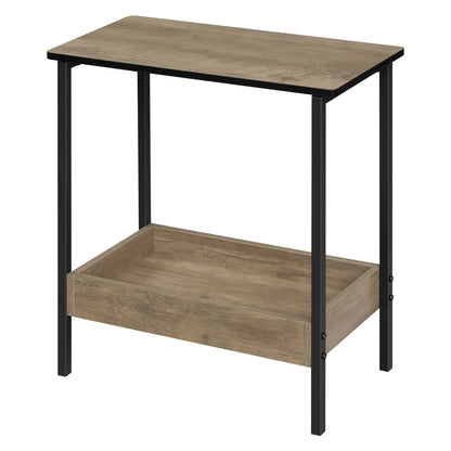 WOLTU Side Table Coffee Table with 2 Shelves Sofa Console Table with Storage Space for Living Room Living Room Cozy Corner