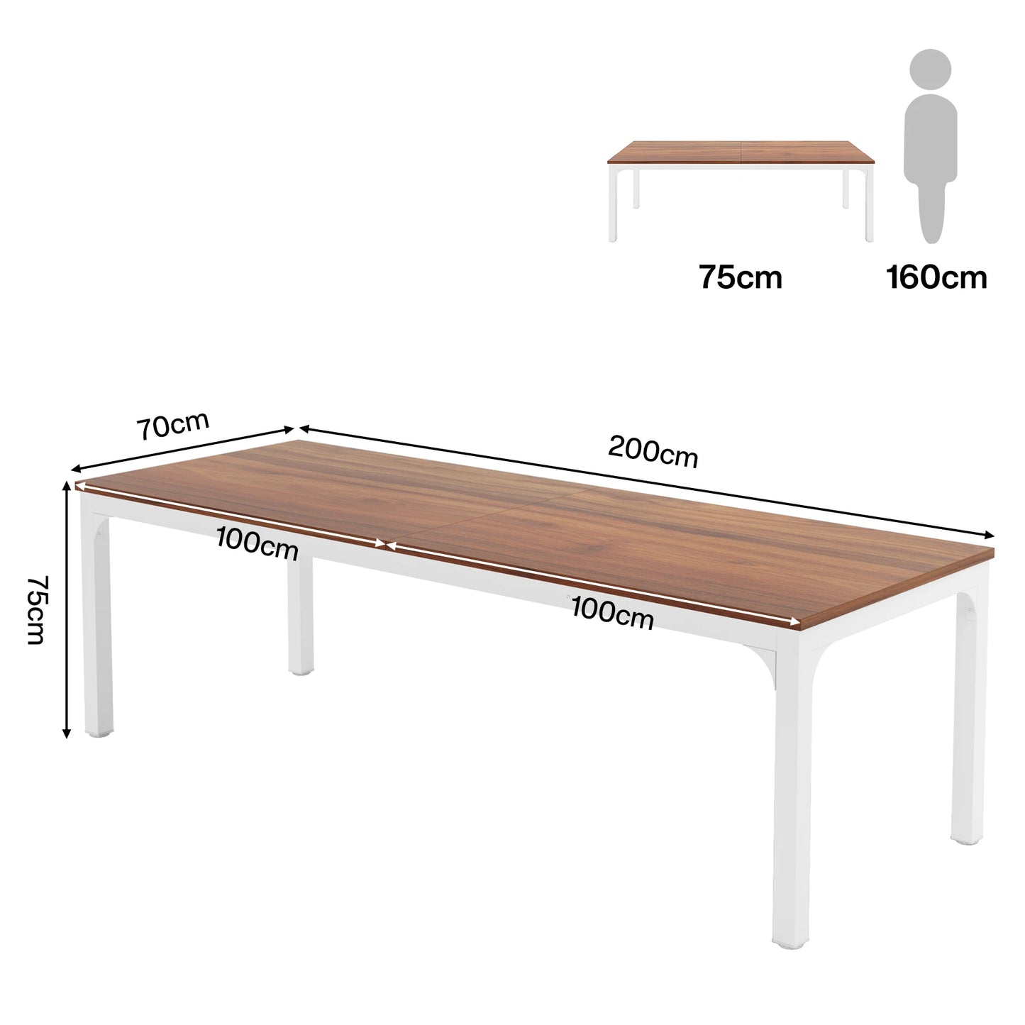 Table de salle à manger Émilie — bois, style industriel, rectangulaire
