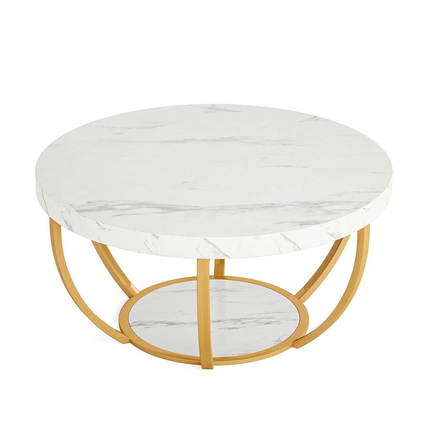 Table basse Marc — bois, style industriel, rangement intégré, 2 niveaux