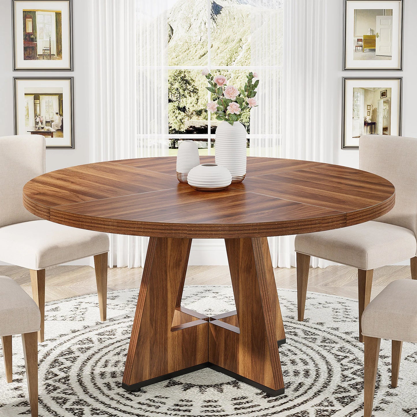Table de salle à manger Stéphane — métal, ronde