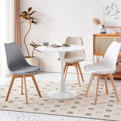 Table de salle à manger Simon — finition blanche, design contemporain, ronde
