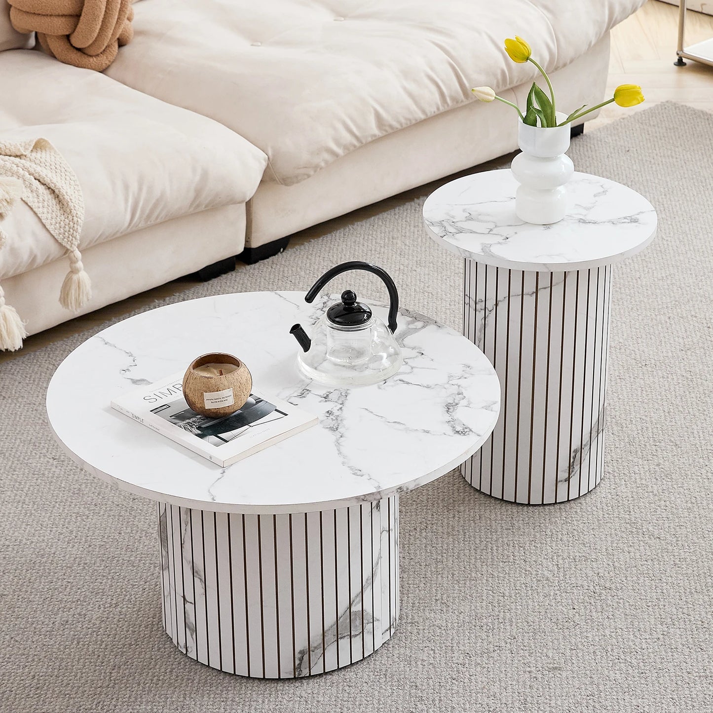 Table basse Prosper — bois, ronde
