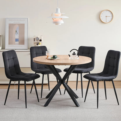 Chaise Perrine — velours, métal, design contemporain, lot de 6