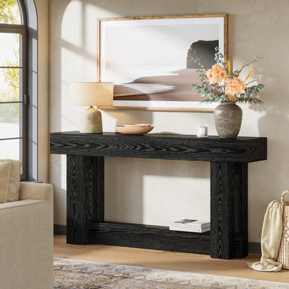 Console Géraldine — finition noir, bois, style industriel