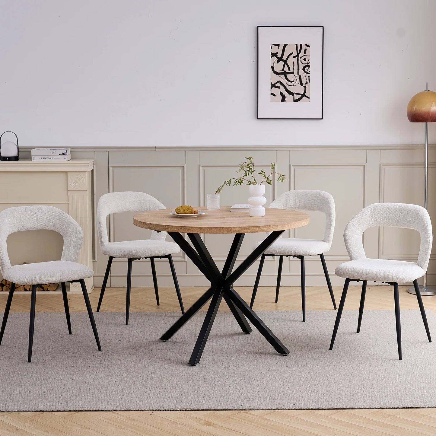 Chaise Suzanne — finition noir, métal, design contemporain