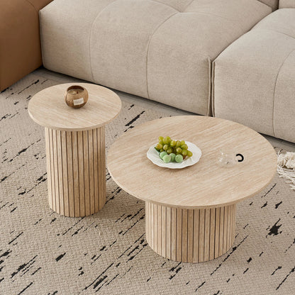 Table basse Prosper — bois, ronde