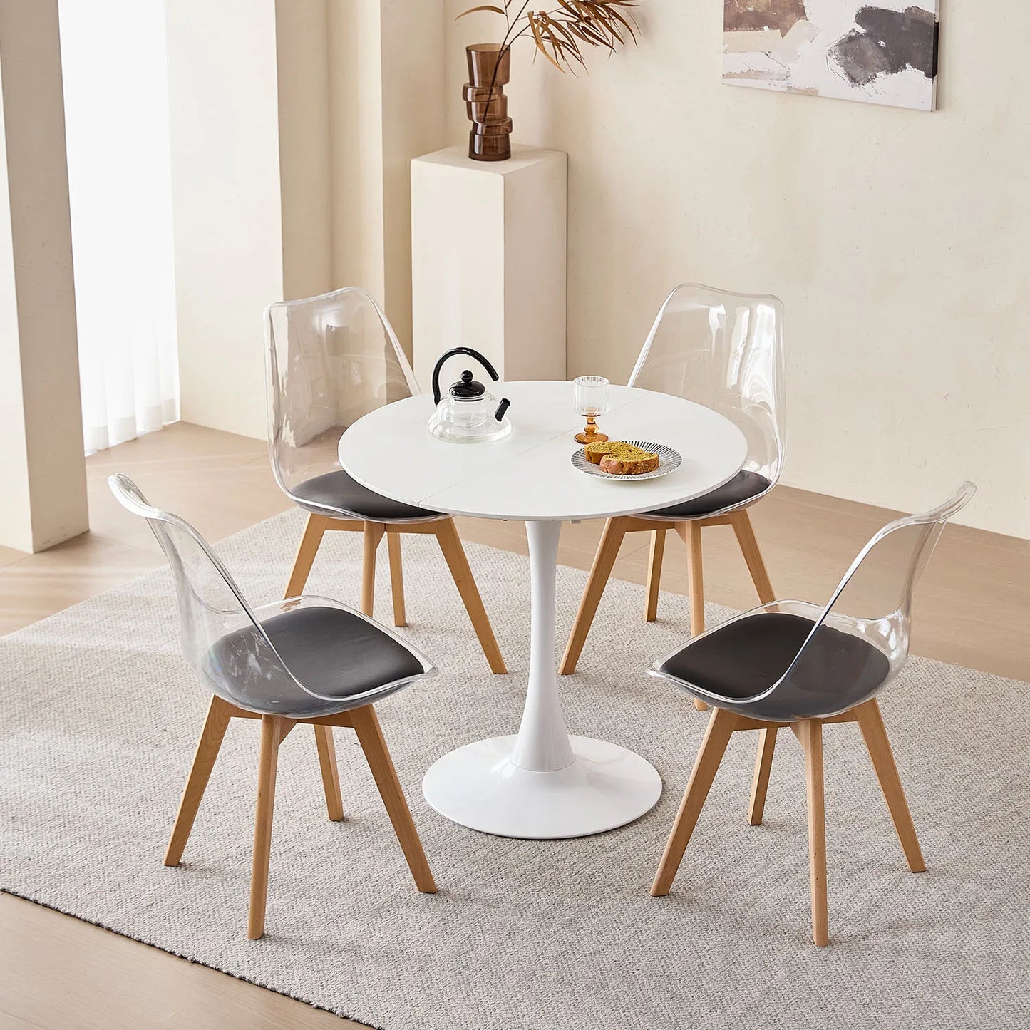 Chaise Aude — finition blanche, bois