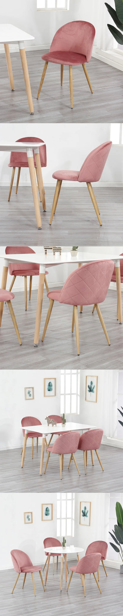 Chaise Emmanuel — finition rose, velours, métal