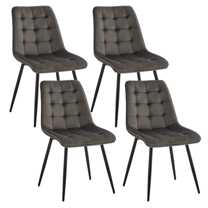 Chaise Florence — velours, métal, design contemporain, lot de 6