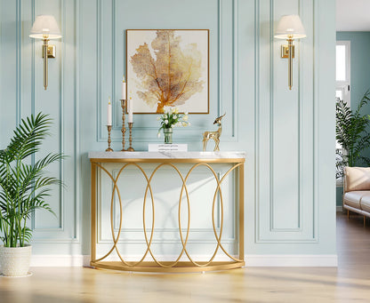 Console Michaël — finition dorée, métal, design contemporain