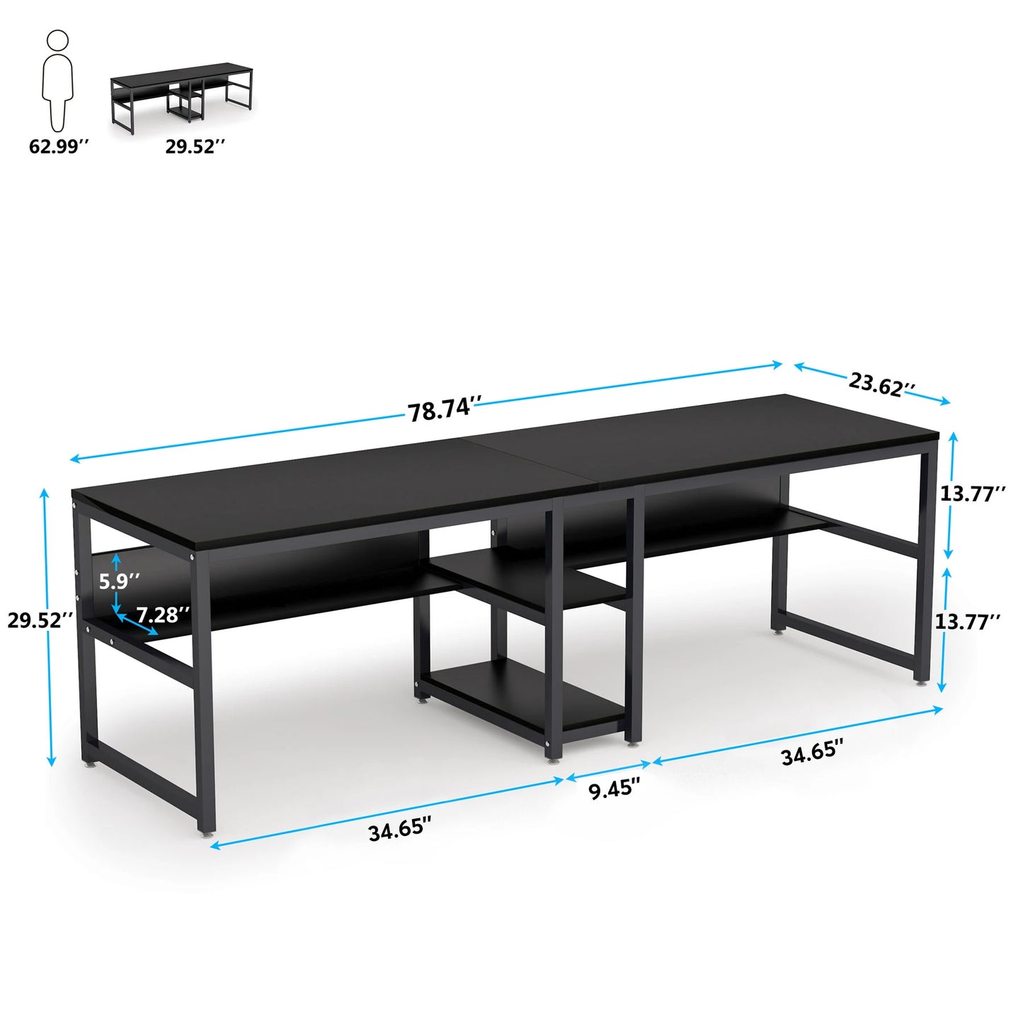 Bureau Roland — style rustique, pour deux personnes