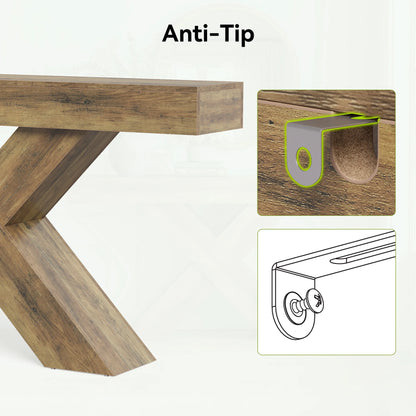 Console Rémi — finition marron, style rustique