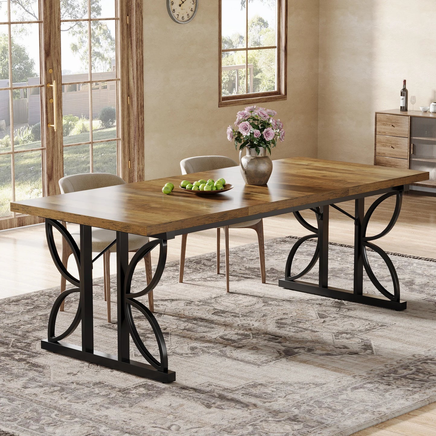 Table de salle à manger Florent — métal, rectangulaire
