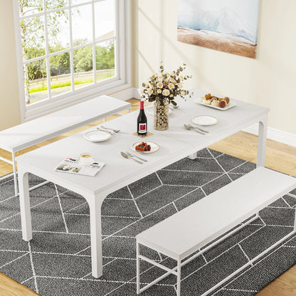 Table de salle à manger Émilie — bois, style industriel, rectangulaire