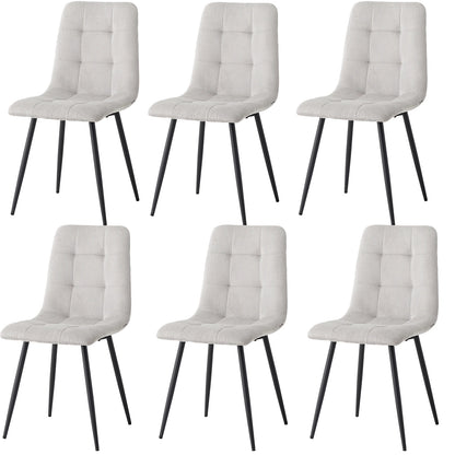 Chaise Perrine — velours, métal, design contemporain, lot de 6
