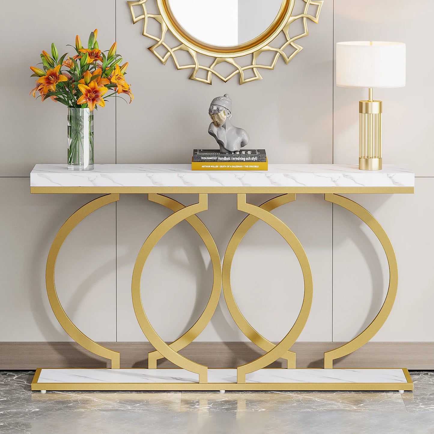Console Maxime — finition dorée, design contemporain