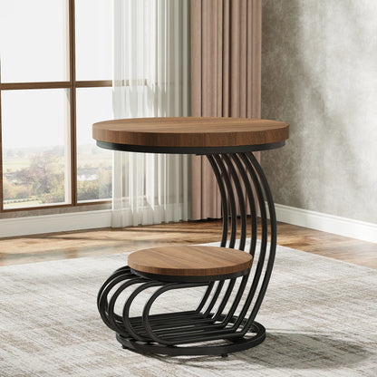 Table d'appoint Pénélope — finition dorée, marbre, design contemporain, rangement intégré