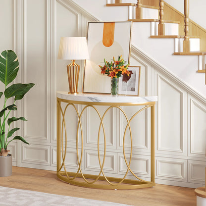 Console Michaël — finition dorée, métal, design contemporain