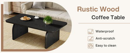 Table basse Adrien — bois, style rustique, rectangulaire