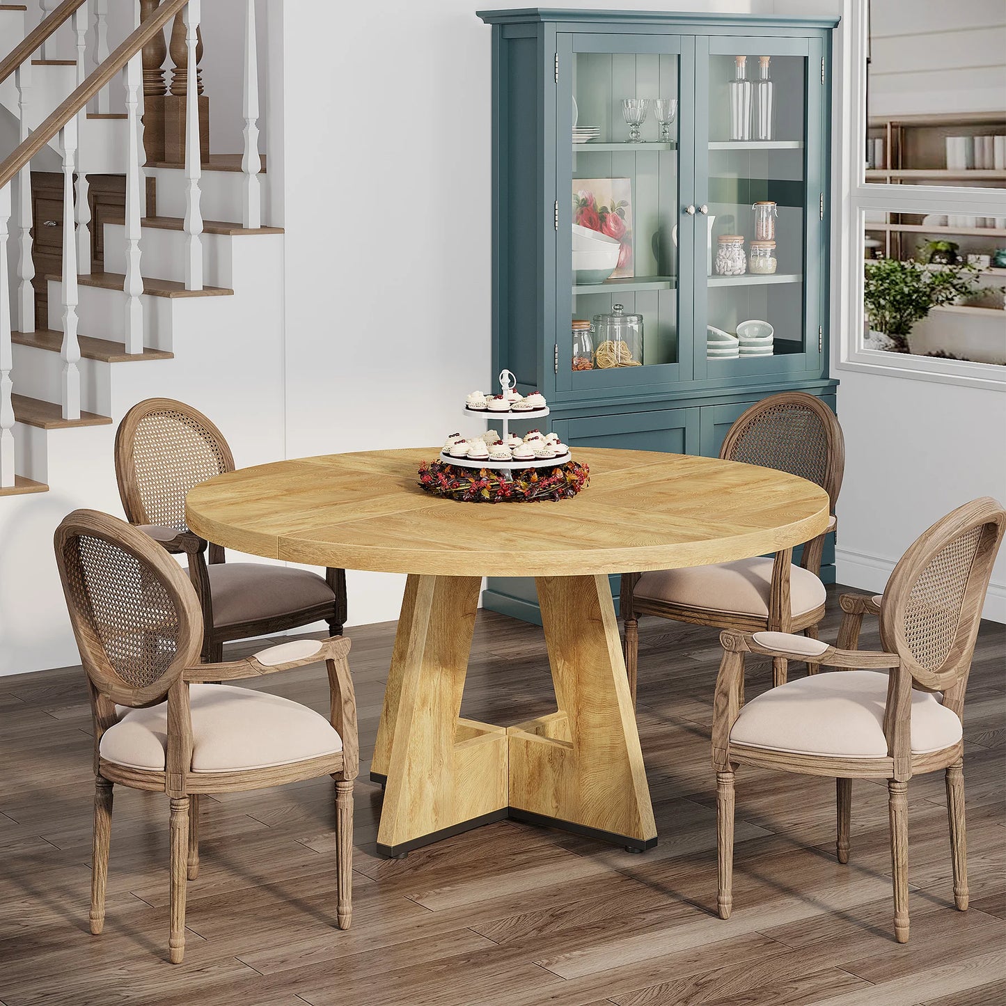 Table de salle à manger Stéphane — métal, ronde