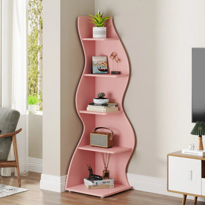 Bibliothèque Jules — design contemporain, rangement intégré, 5 niveaux, meuble d'angle