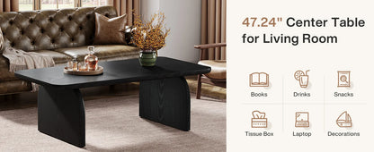 Table basse Adrien — bois, style rustique, rectangulaire