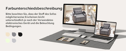 3-in-1 Sofa Bed with USB and Type-C, Adjustable Backrest TV Chair with Drink Holder and Armrest for Small Room Apartments