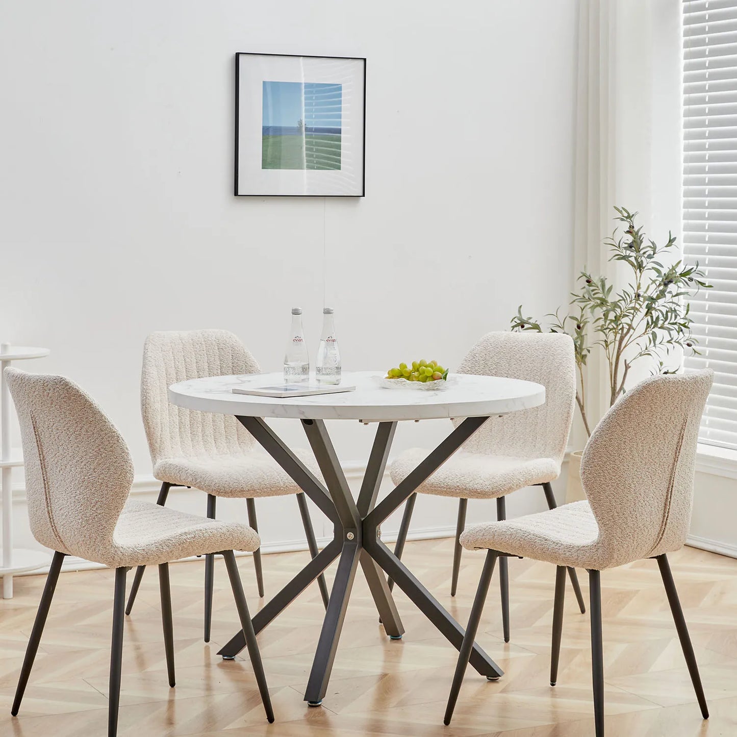 Bureau Odile — bois massif, style nordique, ronde